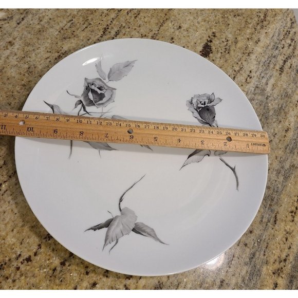 Rosenthal Continental JET ROSE 10.5" Dinner Plate Raymond Loewy Gray Rose - Picture 5 of 8